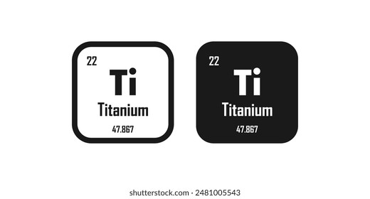 Titanium Ti chemical element icon. The chemical element of the periodic table. Sign with atomic number.