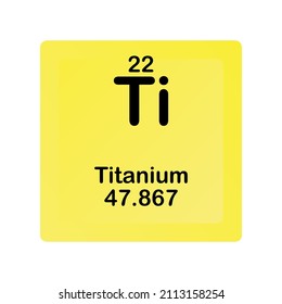 Titanium Ti Chemical Element vector illustration diagram, with atomic number and mass. Simple flat dark gradient design for education, lab, science class.