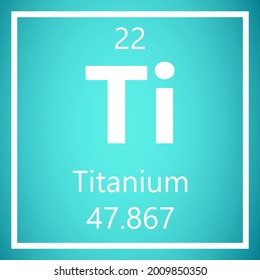 Titanium Ti Periodic Table of Elements, Atomic Mass Vector Illustration.