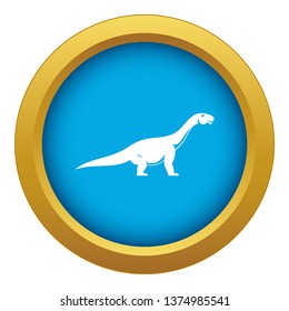 Titanosaurus dinosaur icon blue vector isolated on white background for any design