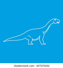 Titanosaurus icon blue outline style isolated vector illustration. Thin line sign