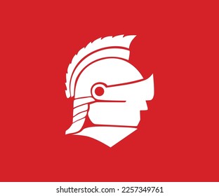 TITANS HELMET LOGO, silhouette of white warrior helm vector illustrations