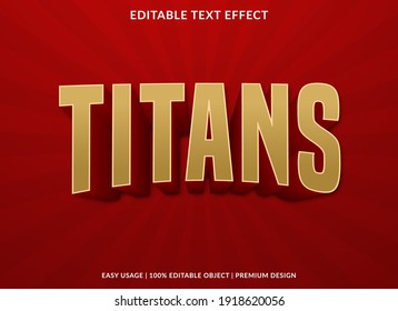 titans text effect template design with bold style and 3d concept use for business brand and logo