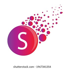 Titik Huruf S Logo. S Vektor Desain Surat dengan Dots.