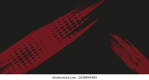 Titik-titik halftone latar belakang tekstur grunge gradien pola warna merah dan biru. Ilustrasi vektor gaya olahraga komik seni pop titik. titik vektor grunge