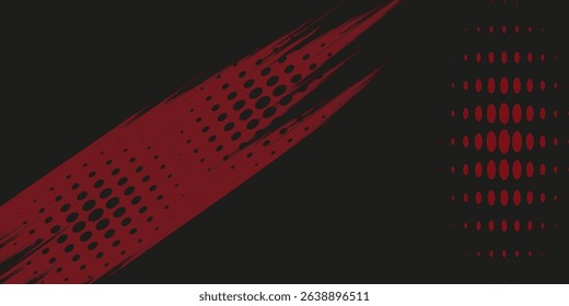 Titik-titik halftone latar belakang tekstur grunge gradien pola warna merah dan biru. Ilustrasi vektor gaya olahraga komik seni pop titik. titik vektor grunge