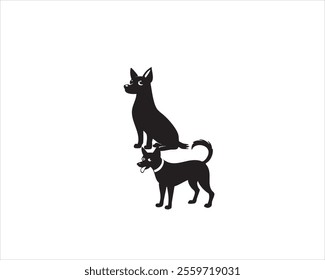 Title (100 characters):

Minimalist Dog Silhouettes - Canine, Animal, and Pet Icons in Black and White