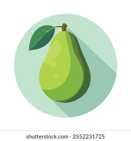 Title: 2D flat vector illustration avocado isolated on a white background