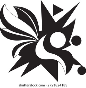 Titel: Abstraktes geometrisches geflügeltes Symbol-Logo