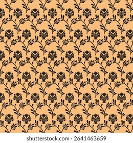 Title: Abstract shameless pattern flower simple geometric vector seamless pattern with line texture on white background. Light modern simple wallpaper, bright tile backdrop, monochrome graphic element