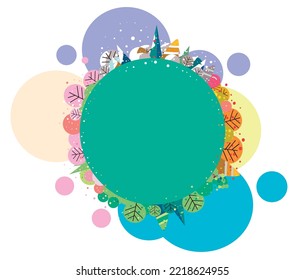 Title back background illustration 01 that imagines the four seasons