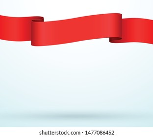 Title Banner 3d Ribbon Strip Full Page Template Vector