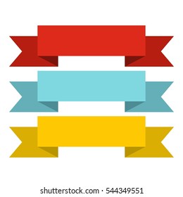 Title banner ribbons icon. Flat illustration of title banner ribbons vector icon isolated for any design