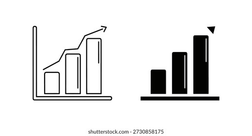 Title: Bar graph showing upward trend in data with arrows indicating growth