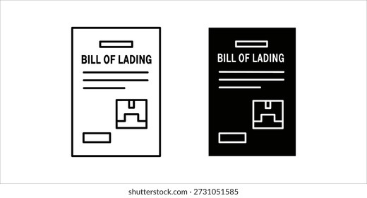 Title: Bill of lading document in black and white