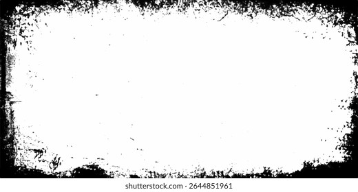 Title	
Black grunge texture border frame over white black ink brush painting blank frame border grunge graphic element vintage frame border, distressed retro photo effect, aged paper look