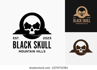 The title "black skull mountain logo" suggests a logo design featuring a black skull on a mountain backdrop.