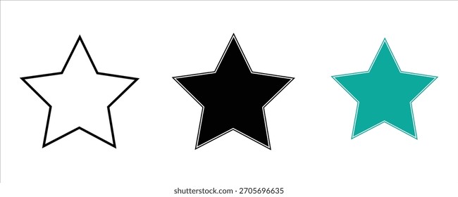 Título: Conjunto de iconos de estrella negra,

