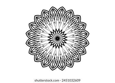 Title	
Black and white caleidoscope gradient flower art pattern of indonesian culture traditional tenun batik ethnic dayak ornament