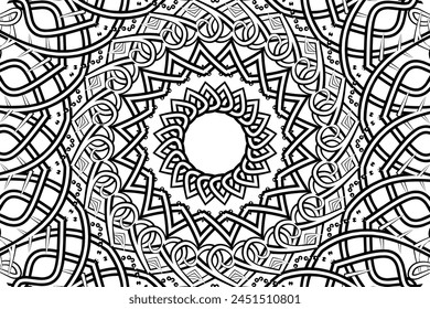 Title	
Black and white caleidoscope gradient flower art pattern of indonesian culture traditional tenun batik ethnic dayak ornament
