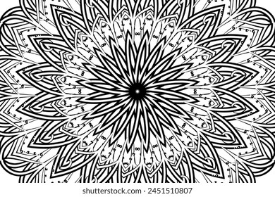 Title	
Black and white caleidoscope gradient flower art pattern of indonesian culture traditional tenun batik ethnic dayak ornament