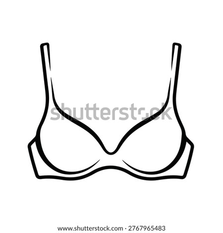 {"title": "Black and White Line Drawing of a Woman's Bra", "description": "A simple, minimalist line drawing depicts a classic underwire bra. The image is entirely black and white, focusing on the bra's shape and structure.", "keywords": ["bra", "lingerie", "underwear", "woman",