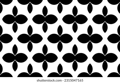Title: black and white seamless pattern with flowers.