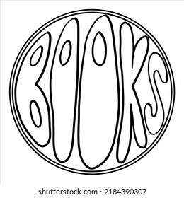 Title of the book. Word in a circle. Black and white logo. Vector illustration