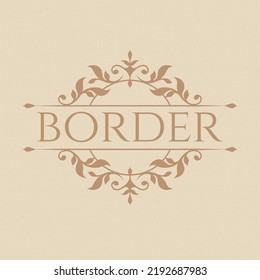 Title border. Classic floral ornament. Decorative elegant frame.