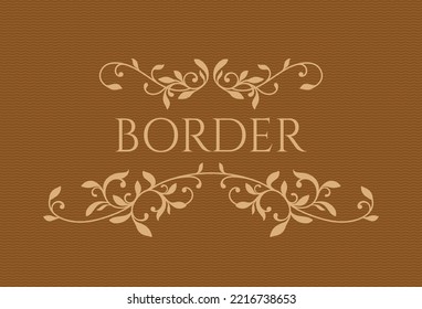 Title border. Classic floral ornament. Decorative elegant frame.