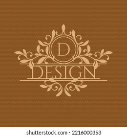 Borde del título con monograma. El adorno floral clásico. Marco elegante y decorativo.