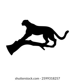 Title: Branch with cheetah silhouette icon vector illustration design.