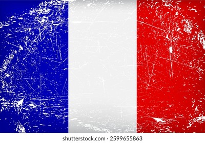 The title captures the essence of the flag s worn and distressed appearance, emphasizing its grunge texture and scratches.