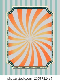 Title CIRCUS retro Blank, FRAME,Poster Sign, Retro and vintage circus poster illustration, with blank space and for arts festival events and entertainment background