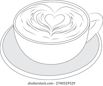 Title: Coffee Cup on Saucer White Fill with Black Outline Vector Illustration, Minimal Beverage Icon Isolated on White Background

Description: Clean coffee cup on saucer vector illustration with white fill and black outline in minimal line art style. Simple and elegant beverage icon isolated on white background, ideal for cafe branding, menu design, coffee packaging, posters, digital graphics, and commercial stock use. Fully editable EPS format with scalable vector lines.
