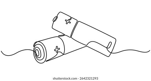 Title: Continuous one line drawing of battery charging vector illustration, Continuous one line drawing of battery charging vector illustration, Continuous one line drawing of battery charging. 