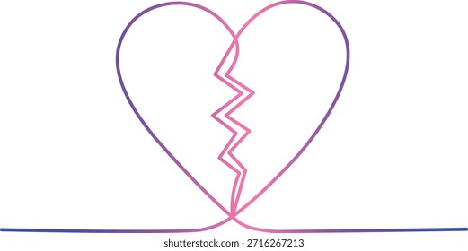 Título	
Una sola línea continua que forma un concepto de corazón roto y sanado, con una ligera asimetría para la profundidad emocional