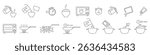 Title: Cooking instructions line icons isolated on transparent background. Ready to eat food cooking icons. Pictogram for semi finished meal prepare instruction. Editable Stroke.