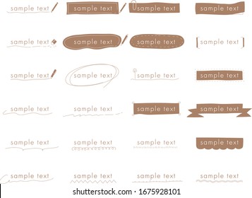 title decoration set line simple handwriting