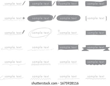 title decoration set line simple handwriting