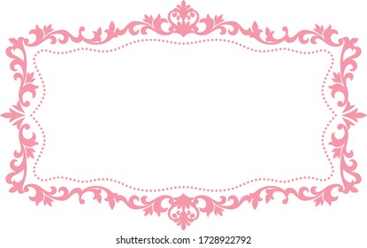 title decorative frame. pink antique frame.