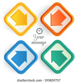 Title design elements business brochure template with arrows pointer on white background. Vector illustration  EPS 10 for cover pages in style info graphics, magazine layout modern backgrounds