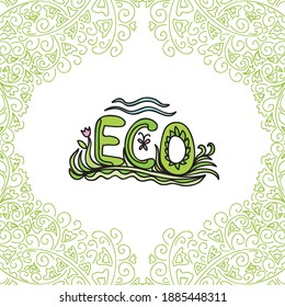Title eco and green nature background. Vector illustration