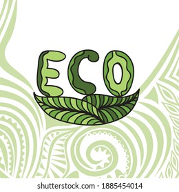Title eco and green nature background. Vector illustration