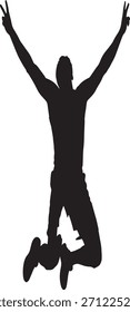 Title:
Energetic Jumping Silhouette – Dynamic Fitness, Motivation, and Victory Concep