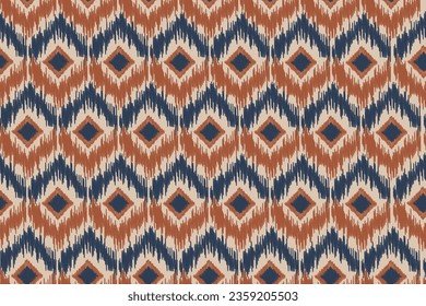 Title: Ethnic abstract ikat art. Seamless pattern in tribal, folk embroidery, for carpets, wallpapers, garments, wrapping, fabrics, coverings, textiles and more

