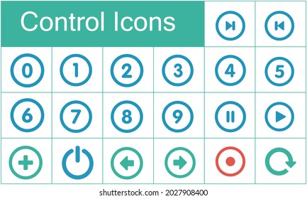 Title: Excellent media player control icon set for designers in the design of all kinds of works. Beautiful and modern icon which can be used in many purposes Eps10 vector.

