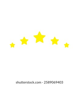 Title: Five star customer product review icon. Five star rating. Yellow 5 star flat icon for apps and websites. Quality, customer ratings, feedback.

