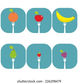 Title: fruits Description:Fruit full color flat design icon.
