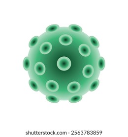 Title: green flu virus cell isolated on white, vector

